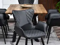 Krzesło kamal czarny skóra ekologiczna, podstawa czarny