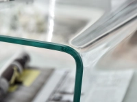 Mały stolik kawowy SPINEL S TRANSPARENTNY ze szkła giętego - trwały materiał