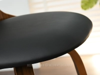 AŻUROWY HOKER BAROWY BONITO STOOL 58 ORZECH - CZARNY - miękka skóra eko