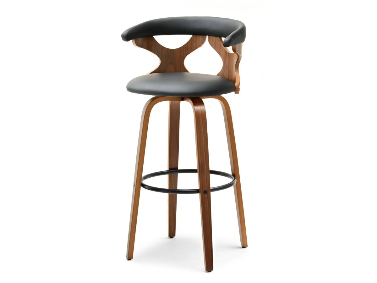 AŻUROWY HOKER BAROWY BONITO STOOL 58 ORZECH - CZARNY