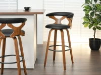 AŻUROWY HOKER BAROWY BONITO STOOL 58 ORZECH - CZARNY - w aranżacji