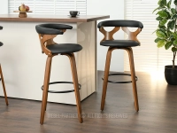 AŻUROWY HOKER BAROWY BONITO STOOL 58 ORZECH - CZARNY - w aranżacji