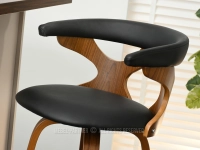 AŻUROWY HOKER BAROWY BONITO STOOL 58 ORZECH - CZARNY - wygodne siedzisko