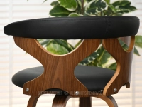 AŻUROWY HOKER BAROWY BONITO STOOL 58 ORZECH - CZARNY - ażurowe oparcie