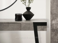 BETONOWA konsola z szufladą do salonu HOSHI STELAŻ CZARNY - okleina imitująca beton