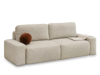 Sofa rozkładana z funkcją spania i pojemnikiem na pościel LINDO BEŻOWY