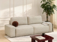 Sofa lindo beżowy tkanina, podstawa czarny
