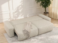 Sofa rozkładana z funkcją spania i pojemnikiem na pościel LINDO BEŻOWY -  sofa z wygodną funkcją spania codziennego