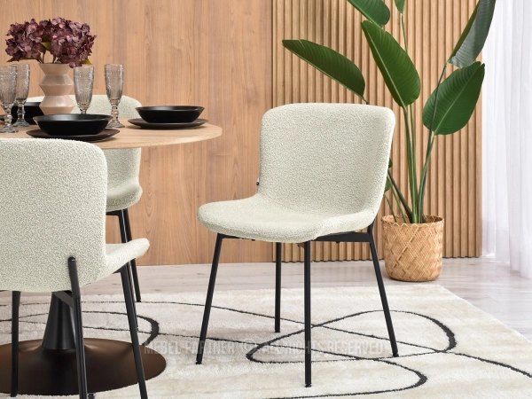 Minimalistyczne krzesło teddy bez podłokietników - odśwież swoją jadalnię w prosty sposób