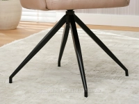 Beżowe krzesło tapicerowane ze skóry ekologicznej CHIARA - metalowa podstawa
