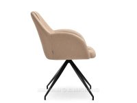 Beżowe krzesło tapicerowane ze skóry ekologicznej CHIARA - profil