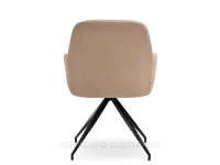 Beżowe krzesło tapicerowane ze skóry ekologicznej CHIARA - tył