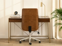 Beżowy fotel do biurka AUSTIN ORZECH - BEŻ - SZARY - nowoczesny design