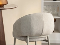 BEŻOWY obły hoker barowy do kuchni RAVEL PODSTAWA SZARY - nowoczesny design