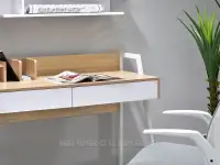 Białe duże biurko z nadstawką RIKO SONOMA NOGA - BIAŁY - z minimalistycznym stelażem 