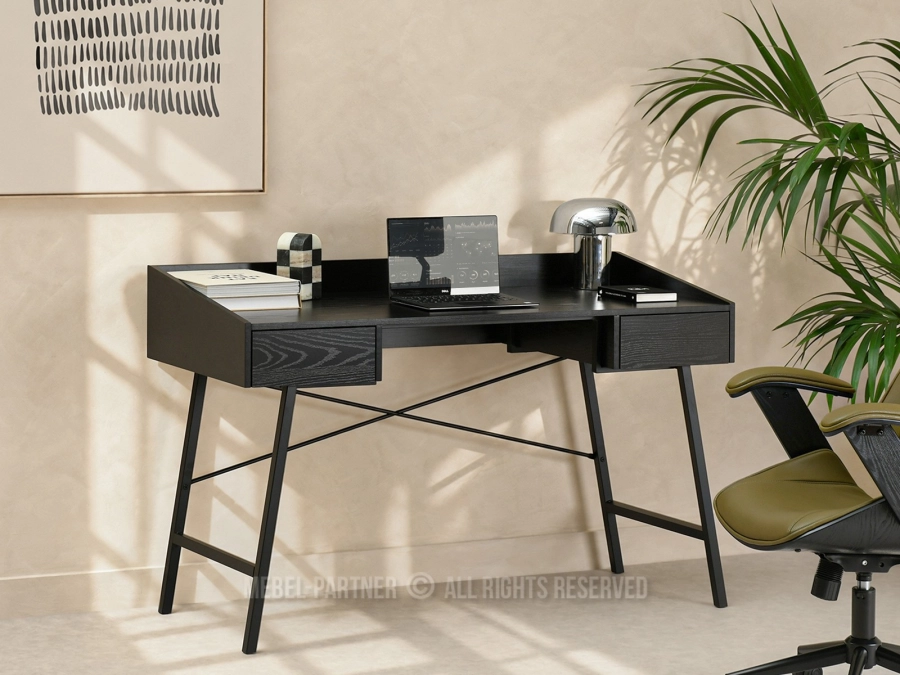 Designerskie biurko metalowe nogi duży blat szuflady ESLOV