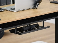Biurko ELEKTRYCZNE Z USB OTSO 140 CZARNY DĄB CZARNY - półka na kable