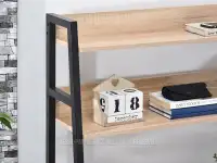 Małe biurko z nadstawką BERG SONOMA - CZARNY STELAŻ - drewniane biurko 