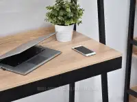 Małe biurko z nadstawką BERG SONOMA - CZARNY STELAŻ - biurko z szufladami