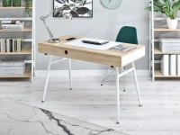 Biurko designerskie BODEN białe i sonoma - tył