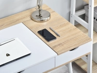 Biurko designerskie BODEN białe i sonoma - nowoczesny design