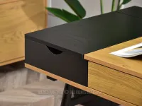 Biurko szkolne BODEN DĄB CZARNE DREWNO -- czarne szuflady biurka