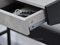 Biurko loft z szufladami BORR BETONOWE - CZARNY STELAŻ - biurko z metalowymi prowadnicami