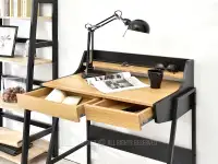 Wąskie biurko z nadstawką i szufladami BORR SONOMA-CZARNY - biurko z szufladami