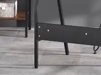 Designerskie biurko w stylu retro BORR CZARNY - ORZECH - metalowa noga