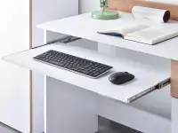 Biurko młodzieżowe do komputera CODI C10 BIAŁY-DĄB - wysuwana półka pod klawiaturę
