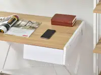 Biurko styl skandynawski do gabinetu DESIGNO BIAŁY SONOMA - minimalistyczne biurko z szufladą