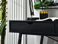 Biurko czarne z szufladami FALUN - nowoczesne biurko