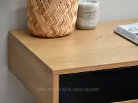 Stylowe biurko z szufladami FALUN DĄB-CZARNY - struktura drewna