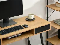 Dębowe biurko GAVLE DĄB Z CZARNYMI SZUFLADAMI - biurko ze strukturą drewna