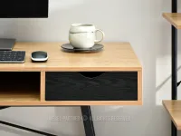 Dębowe biurko GAVLE DĄB Z CZARNYMI SZUFLADAMI - praktyczne biurko z drewnianą strukturą