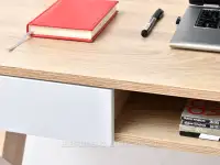 Biurko skandynawskie z szufladami HILDA SONOMA BIAŁE - drewniane biurko