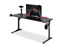Biurko mads 160 czarny karbon redline, podstawa czarny
