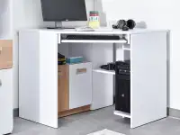 Narożne biurko CODI C11 BIAŁY-DĄB do komputera - bryła produktu