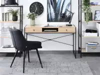 Biurko nowoczesne z szufladami NILS DĄB SONOMA - CZARNY - stylowe biuro domowe