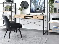 Biurko nowoczesne z szufladami NILS DĄB SONOMA - CZARNY - drewniane biurko do gabinetu