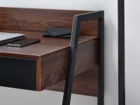 Loftowe duże biurko RIKO CZARNE-ORZECH z szufladami - czarny stelaż