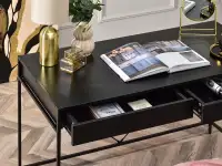 Proste biurko z szufladami UNIF CZARNE - pojemne szuflady