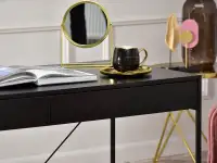 Proste biurko z szufladami UNIF CZARNE - METALOWY STELAŻ - detale