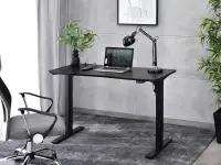 Czarne biurko z regulacją wysokości WILLY KARBON  - biurko regulowane elektrycznie