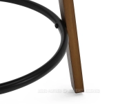 BRĄZOWE krzesło barowe w tkaninie boucle MARTIN ORZECH - czarny metalowy podnóżek