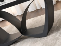 Ceramiczny stół SZARO-ZŁOTY MARMUR CERANO NOGA CZARNY - metalowa podstawa