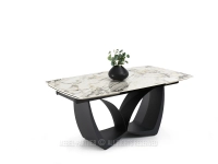 Ceramiczny stół SZARO-ZŁOTY MARMUR CERANO NOGA CZARNY