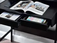 Czarne biurko z szufladami BORR CZARNE DREWNO - CZARNY - szuflady bez zbędnych uchwytów