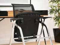 Czarne krzesło konferencyjne HENRY SIATKA MESH - CHROM - składanie