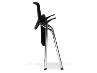 Czarne krzesło konferencyjne HENRY SIATKA MESH - CHROM - złożone